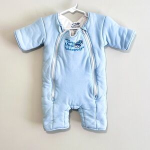 Baby Merlin's Magic Sleepsuit Cotton Transition Swaddle Blue Large 18-21lbs